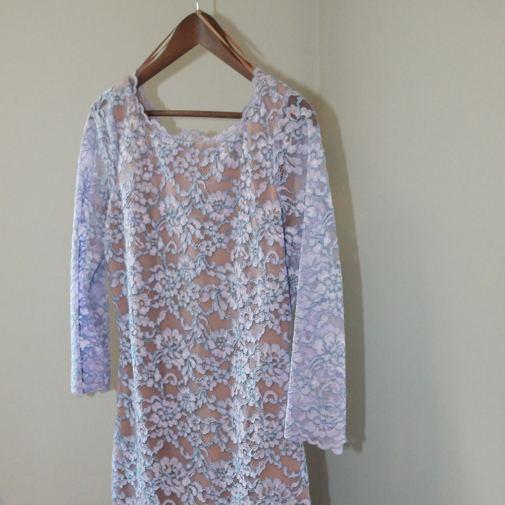 Diane Von Furstenberg Light Purple Floral Lace Dress